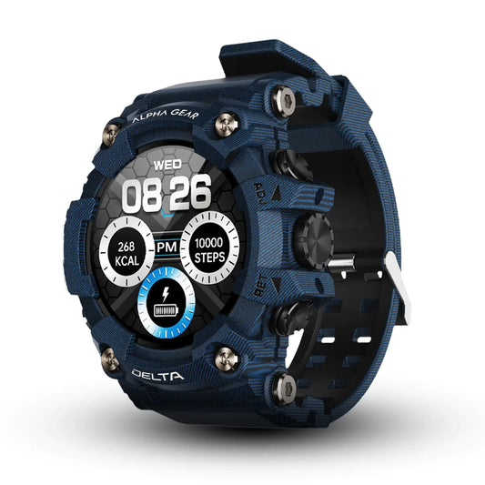 ALPHAGEAR Delta Military Smartwatch for Men with Sports Fitness Tracker, 1.45" HD Screen 14 Days Battery for iPhone and Android Phone (2xScreen Protector Included)