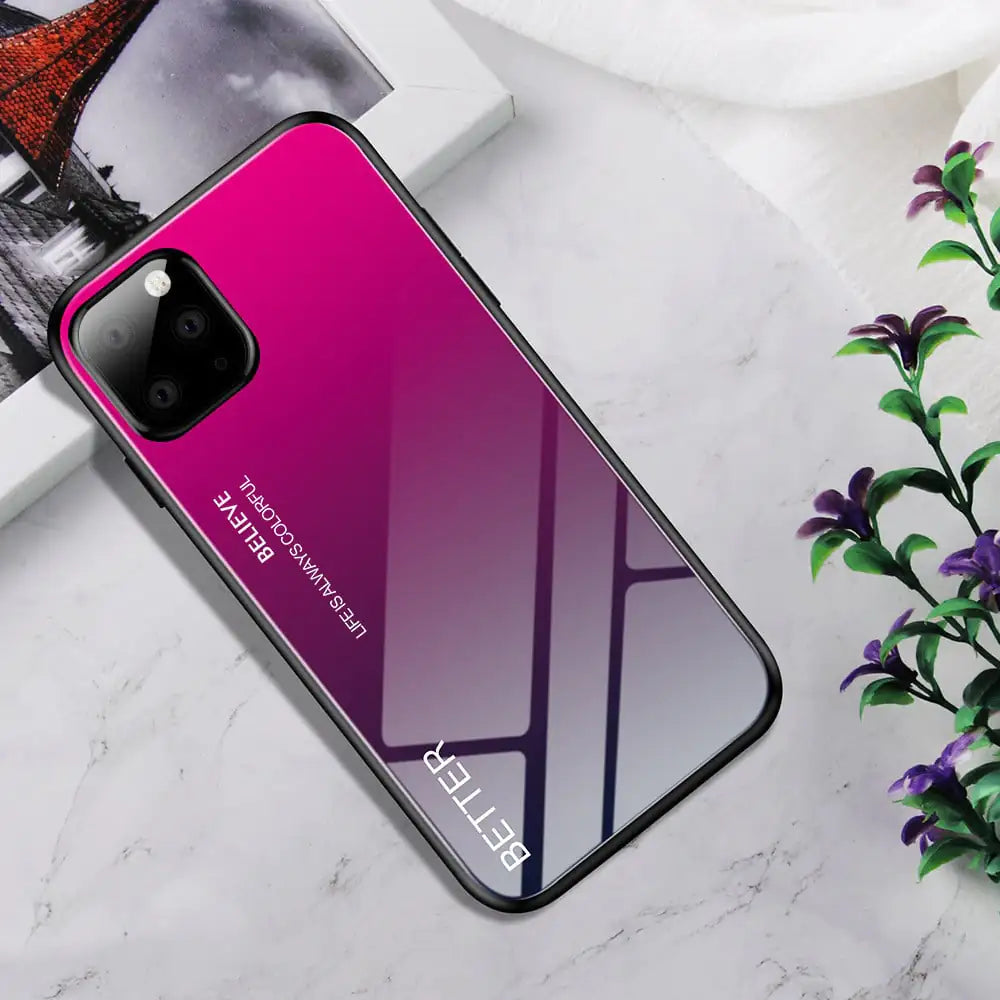 Customized Gradient Glass Phone Case for iPhone
